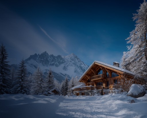 Chalet in winterlicher Alpenlage